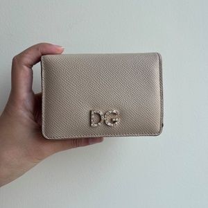 Dolce & Gabbana (D&G) Beige Crystal Bifold Wallet